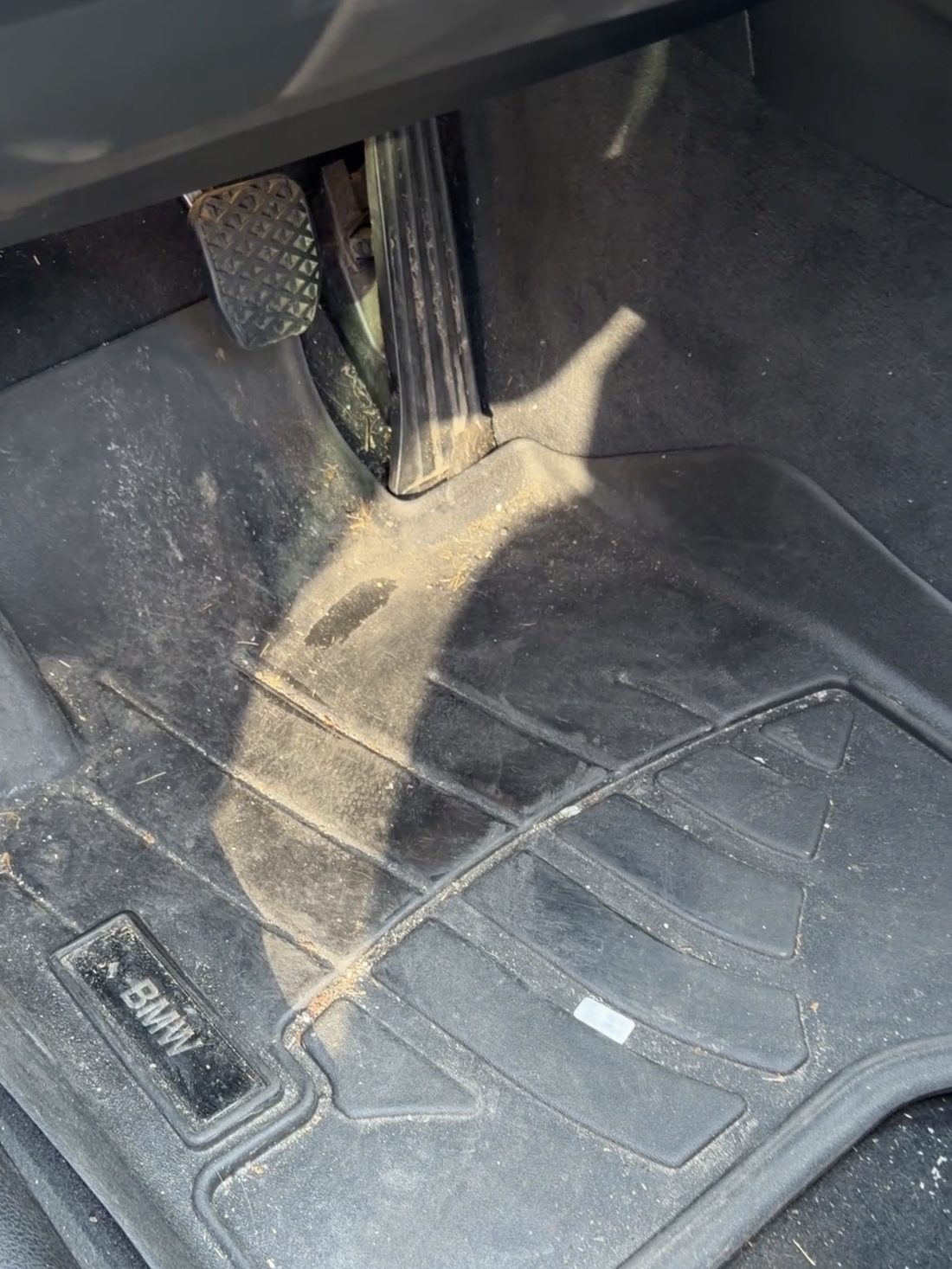 BMW M4 interior floor before detailing