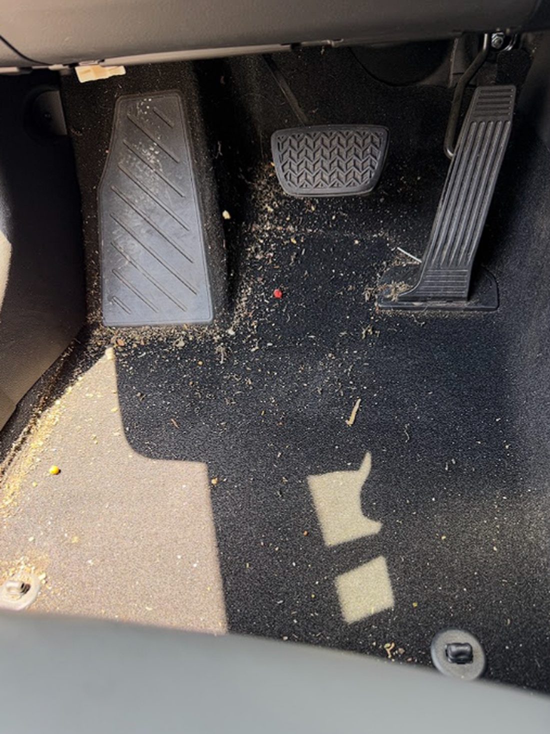 Toyota RAV4 driver floor before detailing